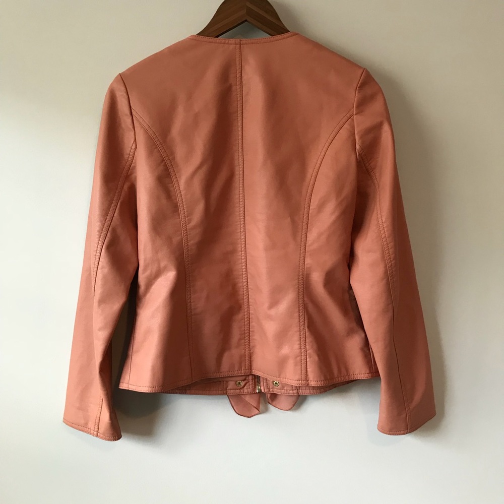Chico’s Peach Faux Leather Jacket - Picture 7 of 8